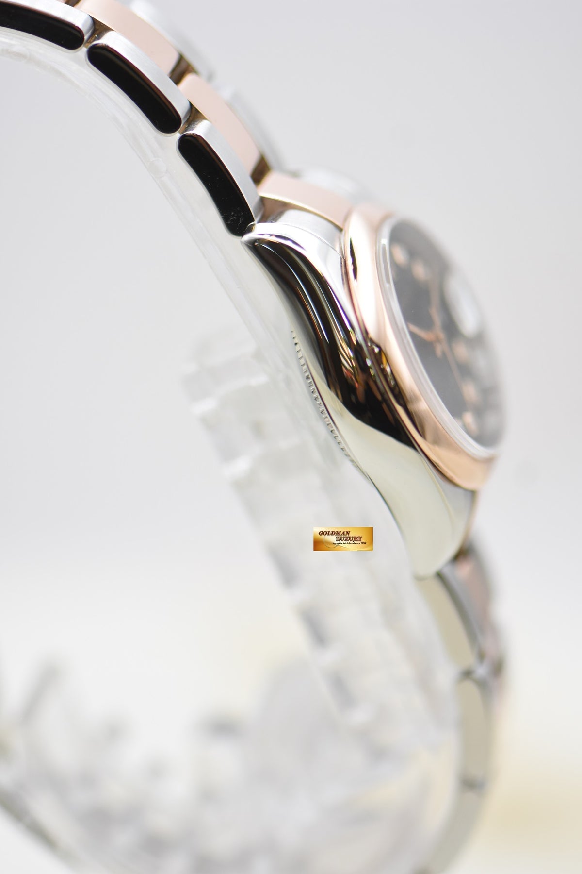 [SOLD] ROLEX OYSTER DATEJUST 26mm HALF-EVEROSE GOLD OYSTER BRACELET DARK COMPUTER DIAMOND DIAL 179161 (MINT)