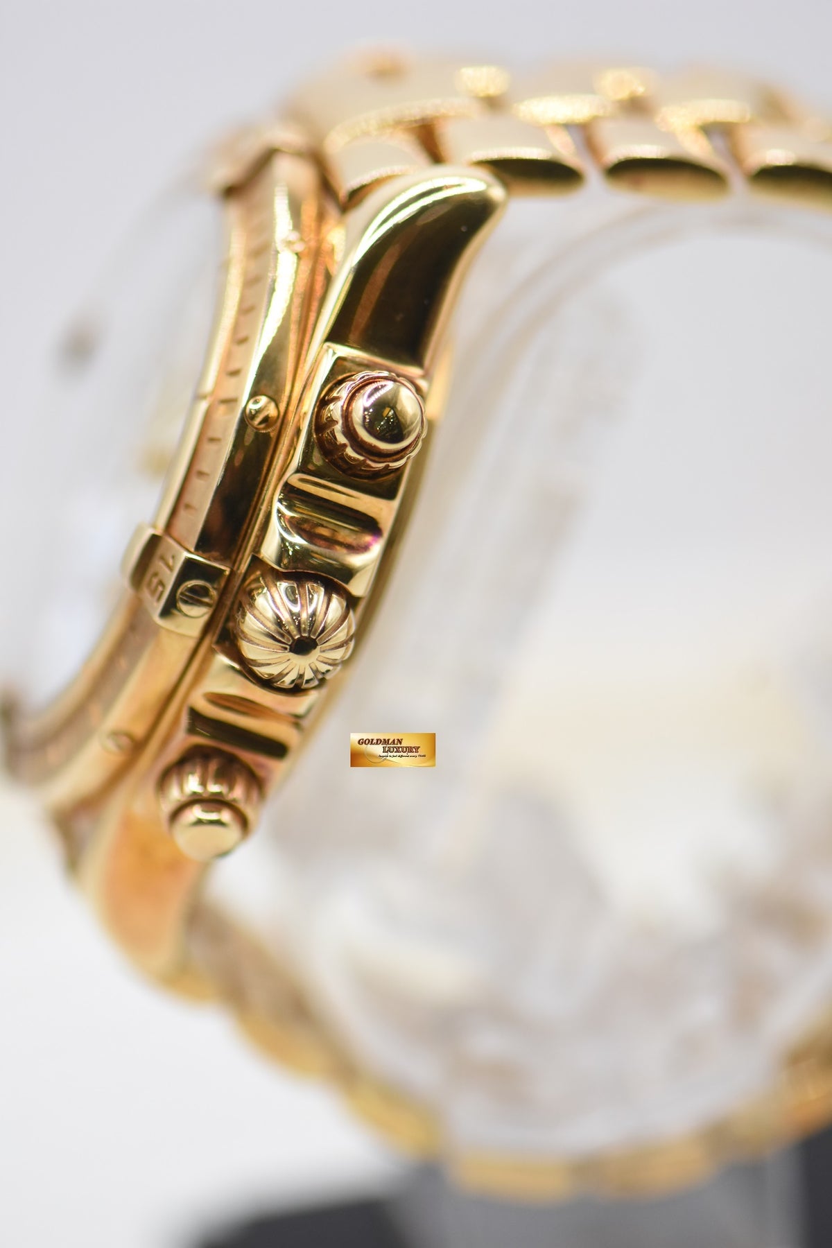 [SOLD] BREITLING CHRONOMAT EVOLUTION 44mm YELLOW GOLD IN BRACELET / LEATHER STRAP MOP DIAL AUTOMATIC K13356 (MINT)