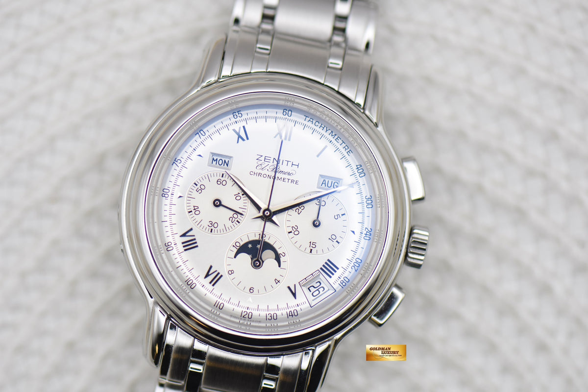 [SOLD] ZENITH EL PRIMERO CHRONOMASTER 39mm MOONPHASE TRIPLE CALENDAR AUTOMATIC 02.0240.410 (MINT)