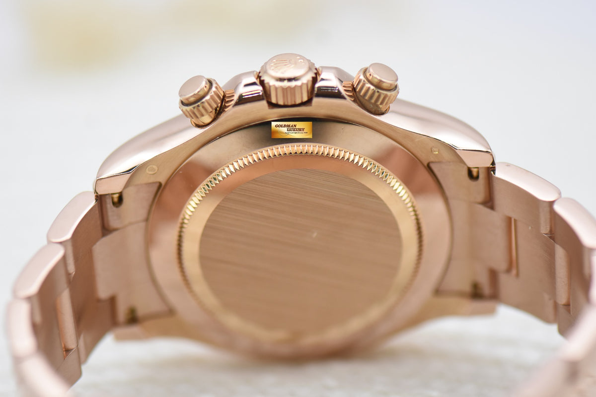 [SOLD] ROLEX OYSTER DAYTONA 40mm EVEROSE GOLD IN BRACELET BLACK DIAL 116505 (MINT)