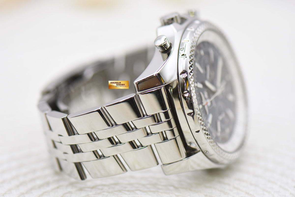 [SOLD] BREITLING BENTLEY 6.75 CHRONOGRAPH 48.7mm STEEL BRACELET AUTOMATIC BLUE DIAL A44362 (MINT)