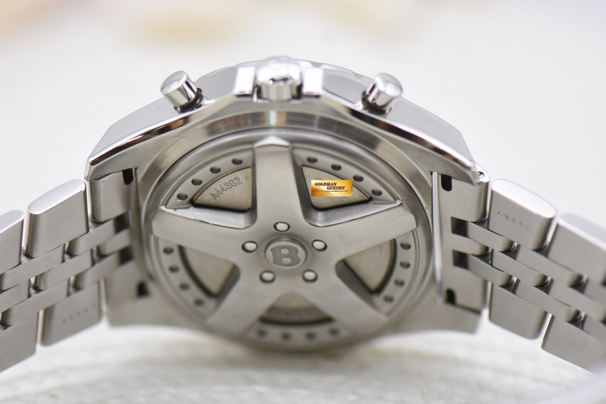[SOLD] BREITLING BENTLEY 6.75 CHRONOGRAPH 48.7mm STEEL BRACELET AUTOMATIC BLUE DIAL A44362 (MINT)