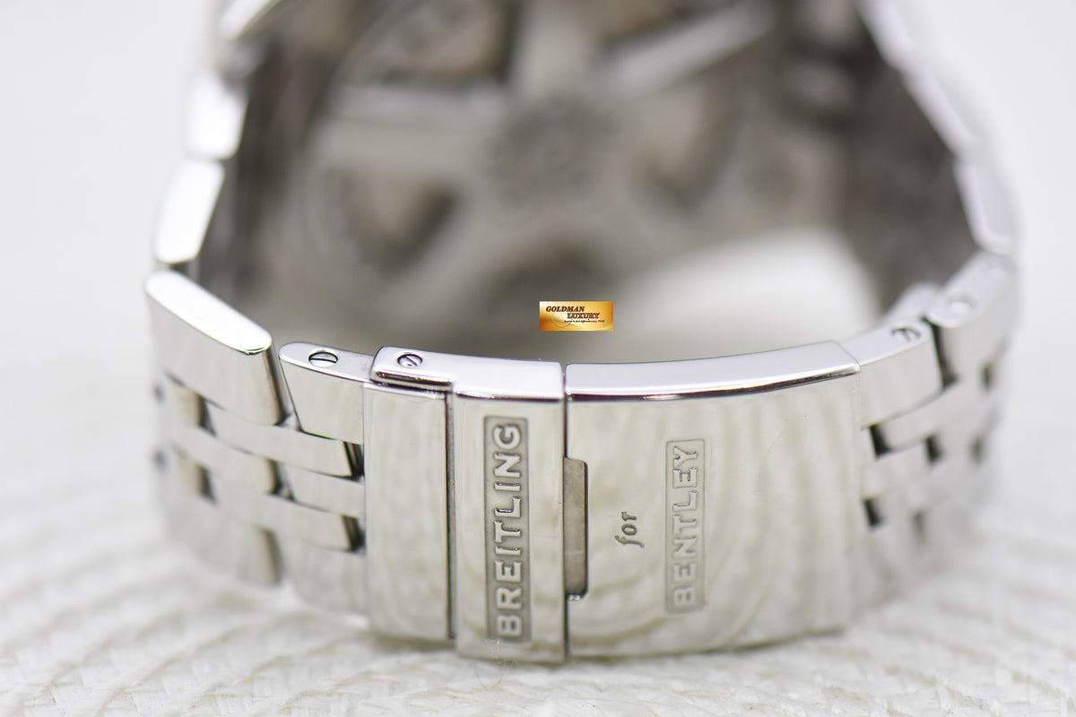 [SOLD] BREITLING BENTLEY 6.75 CHRONOGRAPH 48.7mm STEEL BRACELET AUTOMATIC BLUE DIAL A44362 (MINT)