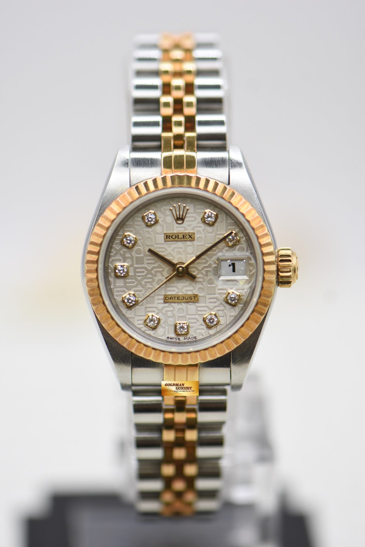 [SOLD] ROLEX OYSTER DATEJUST 26mm HALF-GOLD IN JUBILEE BRACELET COMPUTER DIAMOND DIAL 69173 (MINT)