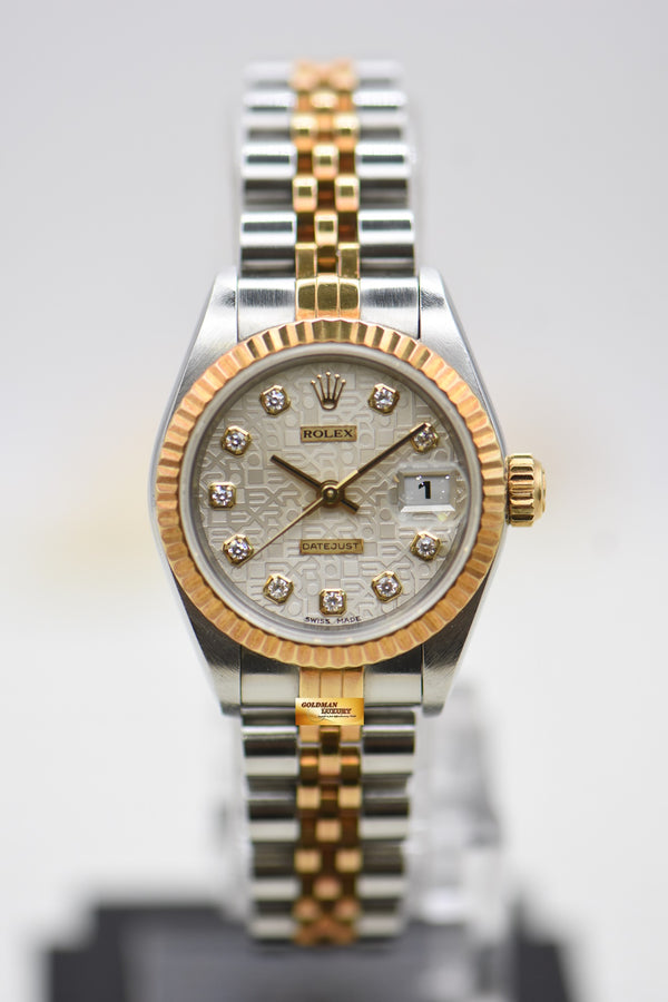 [SOLD] ROLEX OYSTER DATEJUST 26mm HALF-GOLD IN JUBILEE BRACELET COMPUTER DIAMOND DIAL 69173 (MINT)