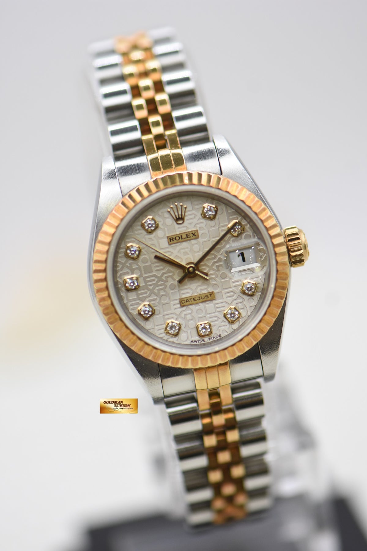 [SOLD] ROLEX OYSTER DATEJUST 26mm HALF-GOLD IN JUBILEE BRACELET COMPUTER DIAMOND DIAL 69173 (MINT)