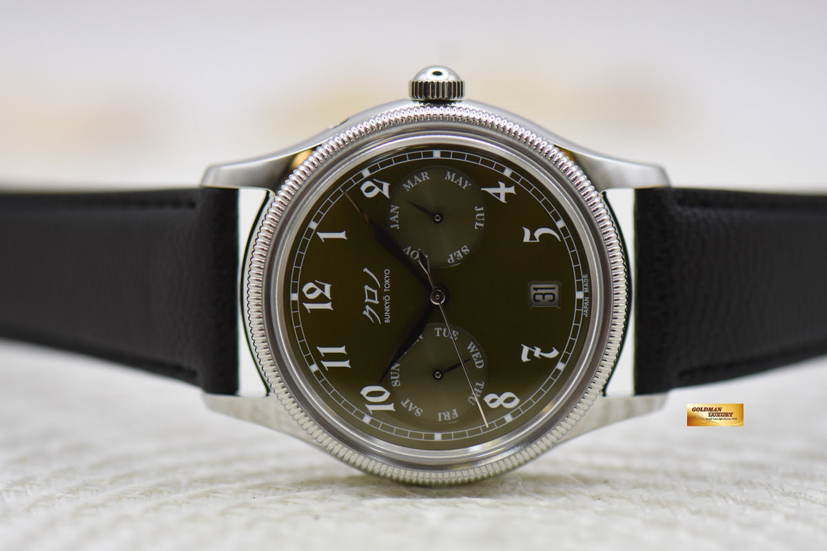[SOLD] KURONO TOKYO CALENDRIER TYPE 1 38mm STEEL GREEN AUTOMATIC (NEW-UNWORN)