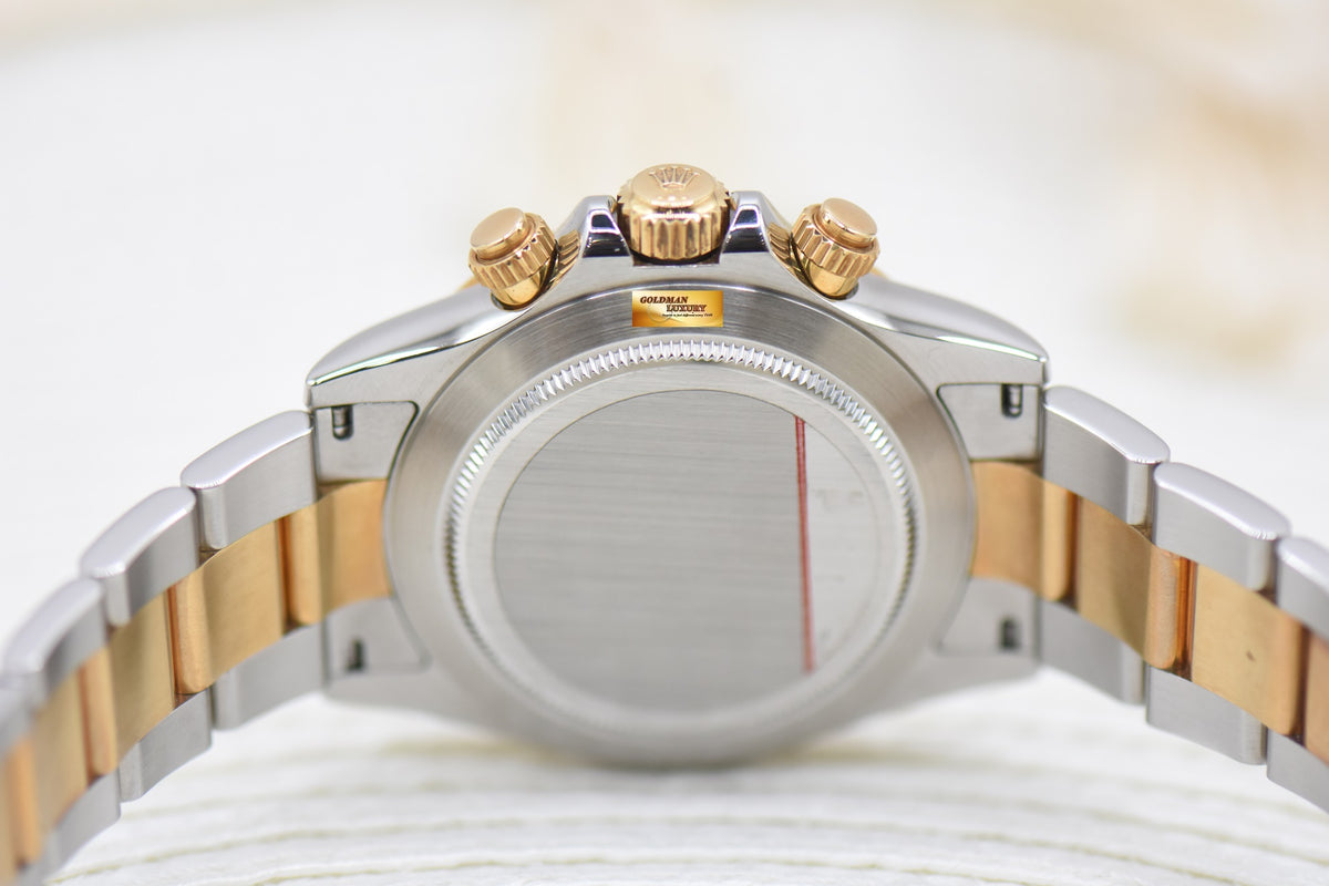 [SOLD] ROLEX OYSTER DAYTONA CHRONOGRAPH 40mm GOLD / STEEL IN OYSTER BRACELET BLUE ARABIC NUMERALS DIAL 116503 (MINT)