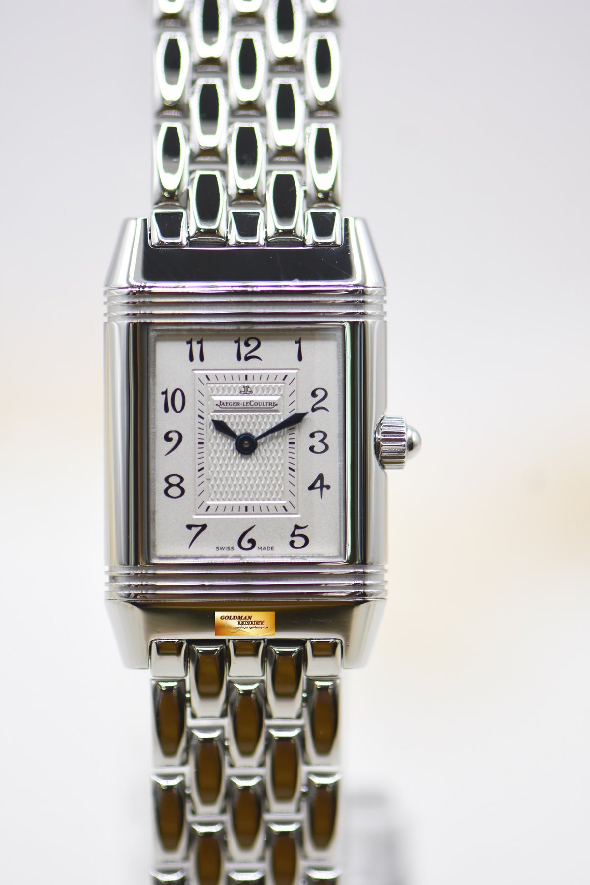 [SOLD] JLC REVERSO DUETTO DIAMONDS LADIES SMALL STEEL IN BRACELET MANUAL Q2668110 (MINT)