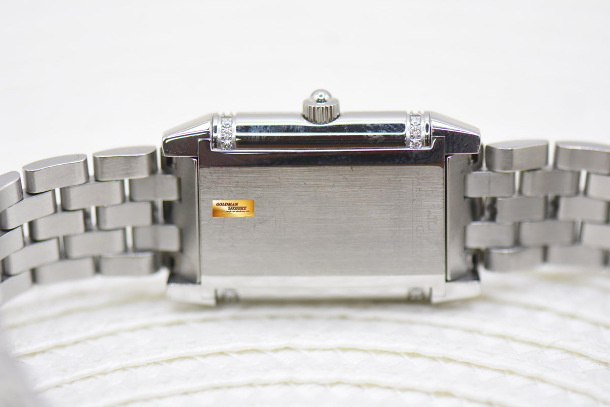 [SOLD] JLC REVERSO DUETTO DIAMONDS LADIES SMALL STEEL IN BRACELET MANUAL Q2668110 (MINT)