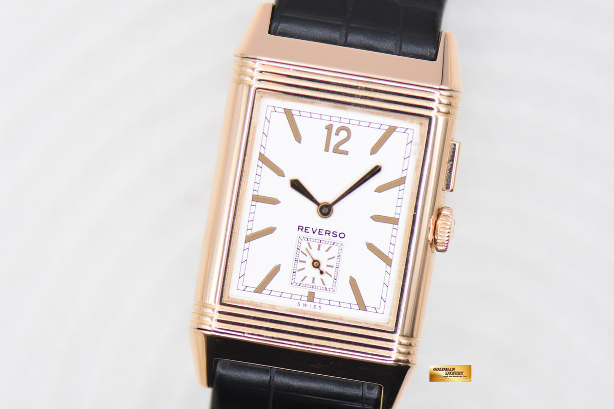 [SOLD] JLC REVERSO GRANDE DUOFACE ULTRA THIN ROSE GOLD IN STRAP MEN’S MANUAL WINDING Q3782520 (MINT)