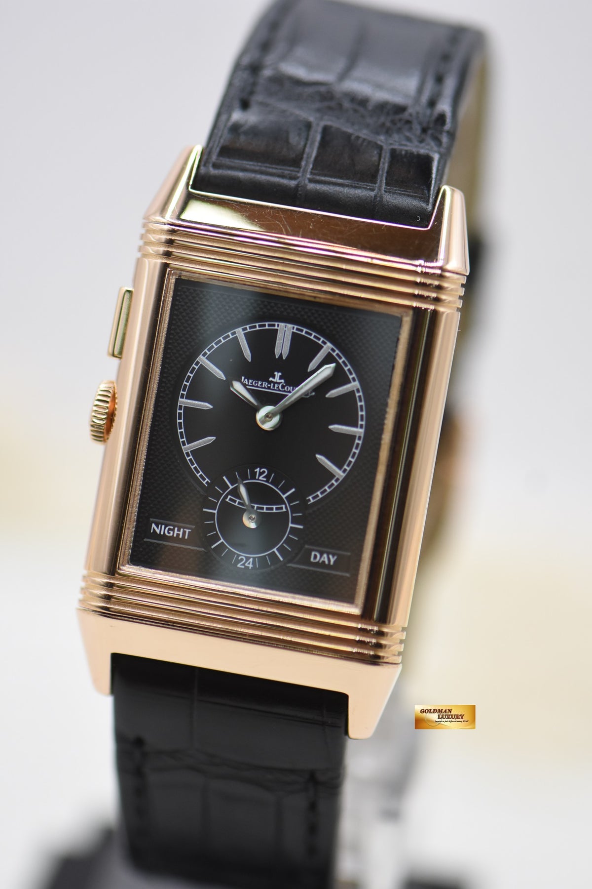 [SOLD] JLC REVERSO GRANDE DUOFACE ULTRA THIN ROSE GOLD IN STRAP MEN’S MANUAL WINDING Q3782520 (MINT)