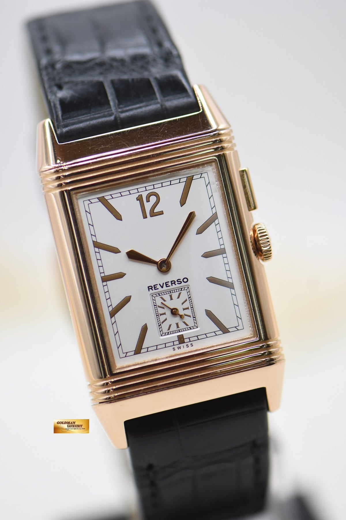 [SOLD] JLC REVERSO GRANDE DUOFACE ULTRA THIN ROSE GOLD IN STRAP MEN’S MANUAL WINDING Q3782520 (MINT)
