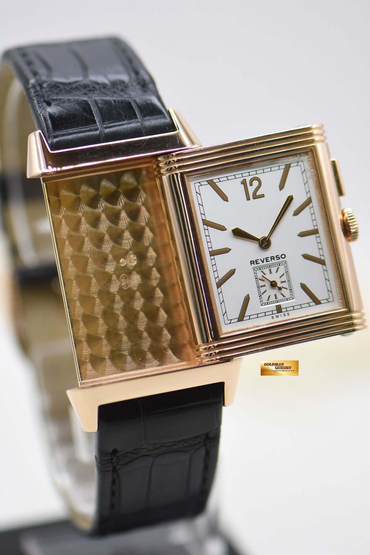 [SOLD] JLC REVERSO GRANDE DUOFACE ULTRA THIN ROSE GOLD IN STRAP MEN’S MANUAL WINDING Q3782520 (MINT)