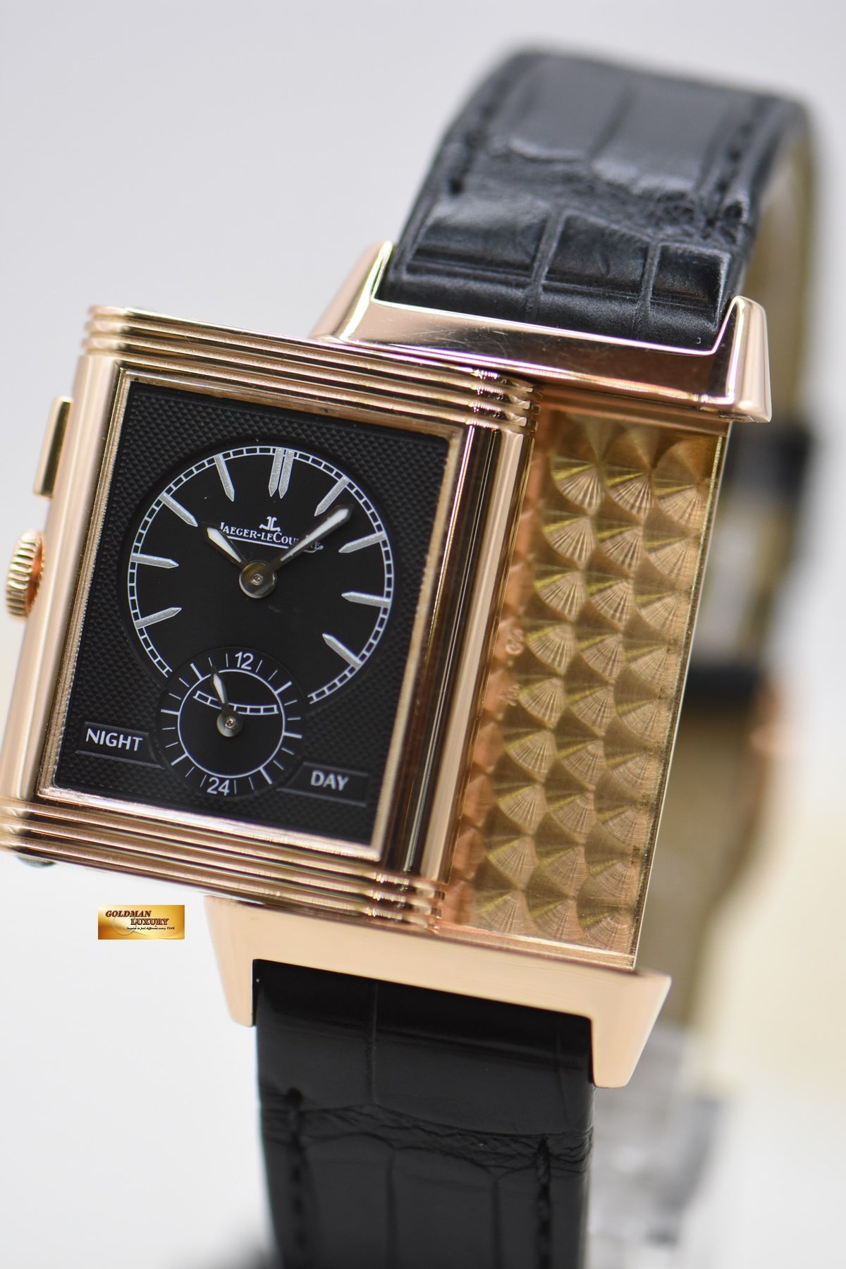 [SOLD] JLC REVERSO GRANDE DUOFACE ULTRA THIN ROSE GOLD IN STRAP MEN’S MANUAL WINDING Q3782520 (MINT)