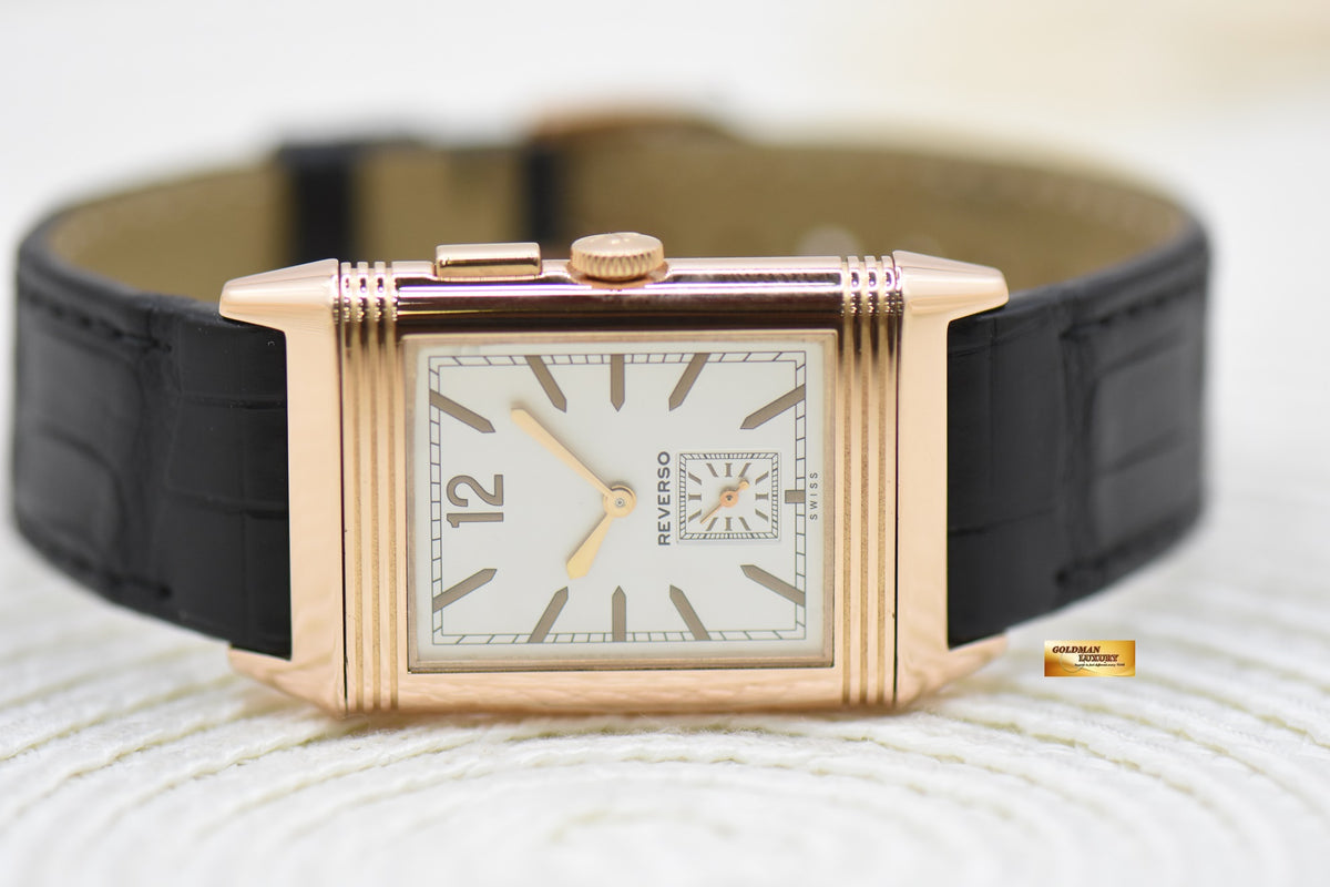[SOLD] JLC REVERSO GRANDE DUOFACE ULTRA THIN ROSE GOLD IN STRAP MEN’S MANUAL WINDING Q3782520 (MINT)