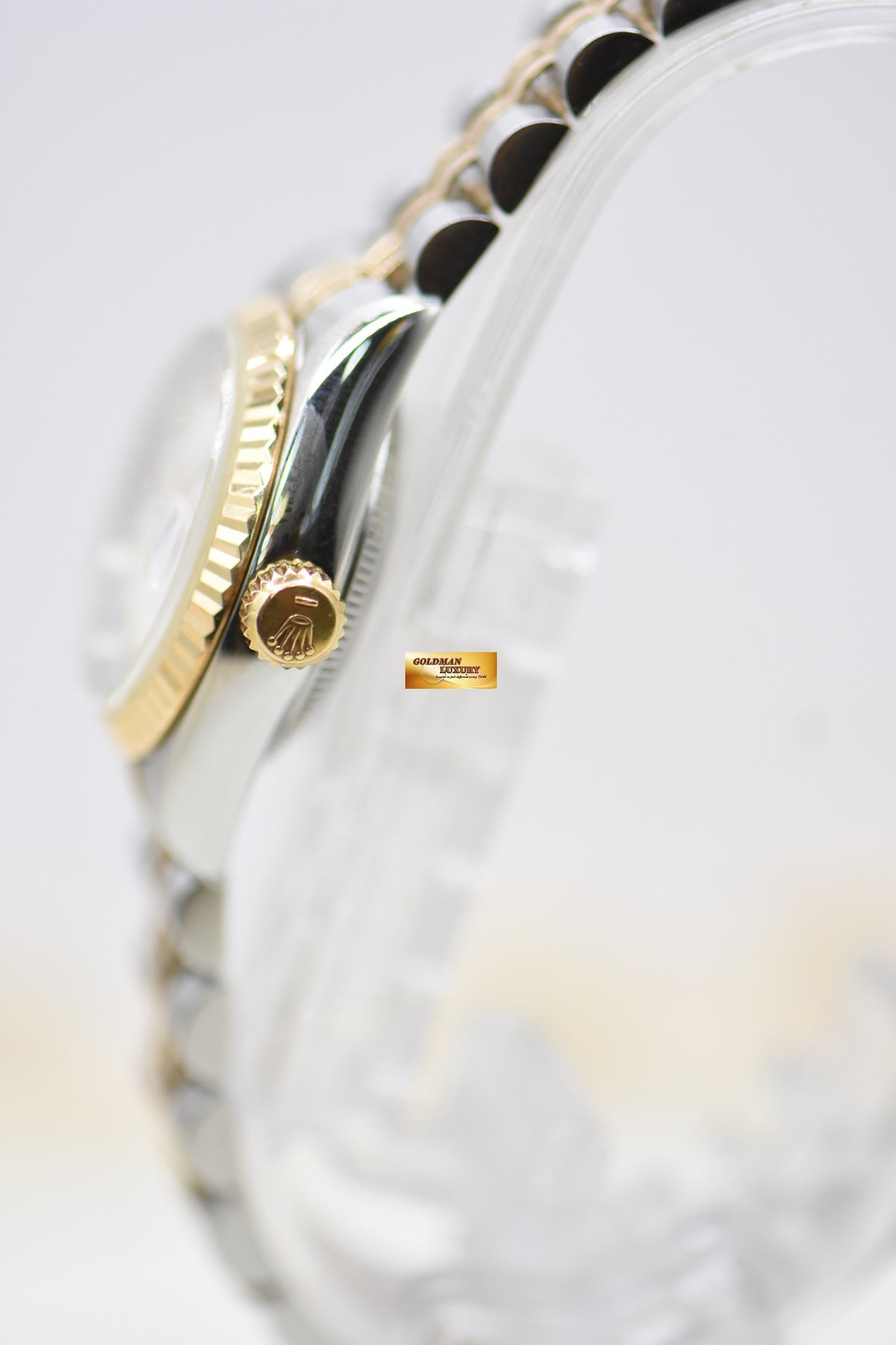 [SOLD] ROLEX OYSTER DATEJUST 26mm HALF-GOLD IN JUBILEE BRACELET WHITE DIAMOND DIAL 69173 (MINT)