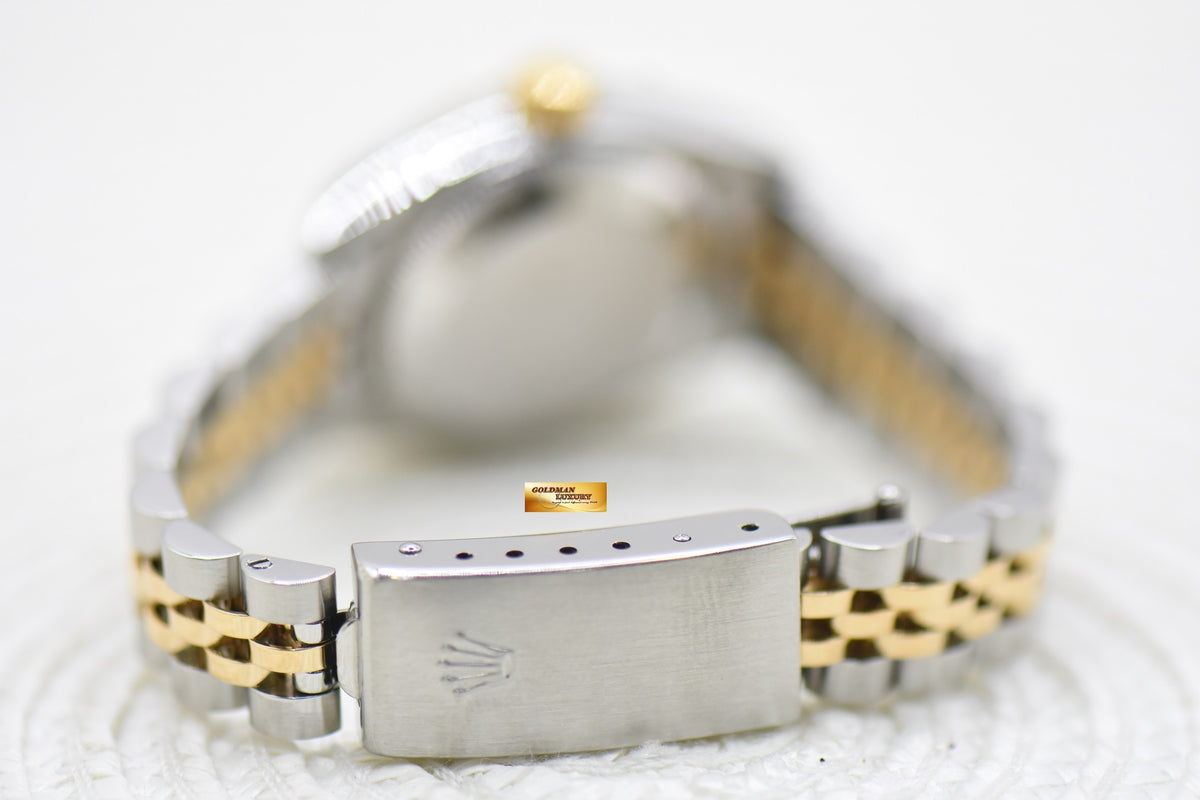 [SOLD] ROLEX OYSTER DATEJUST 26mm HALF-GOLD IN JUBILEE BRACELET WHITE DIAMOND DIAL 69173 (MINT)