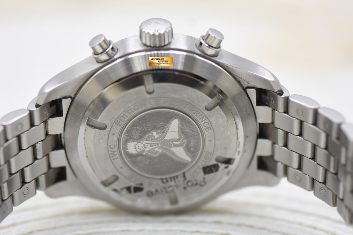 [SOLD] IWC PILOT CHRONOGRAPH 43mm DAY-DATE Le PETIT PRINCE STEEL BRACELET BLUE DIAL AUTOMATIC IW3777-17 (MINT)