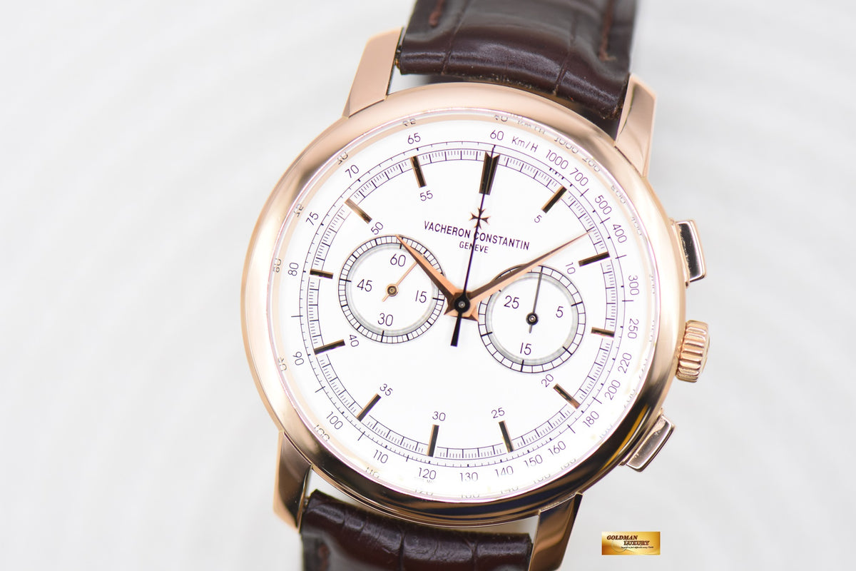 [SOLD] VACHERON CONSTANTIN PATRIMONY TRADITIONNELLE CHRONOGRAPH 42mm ROSE GOLD IN STRAP SILVER MANUAL WINDING 47192 (MINT)