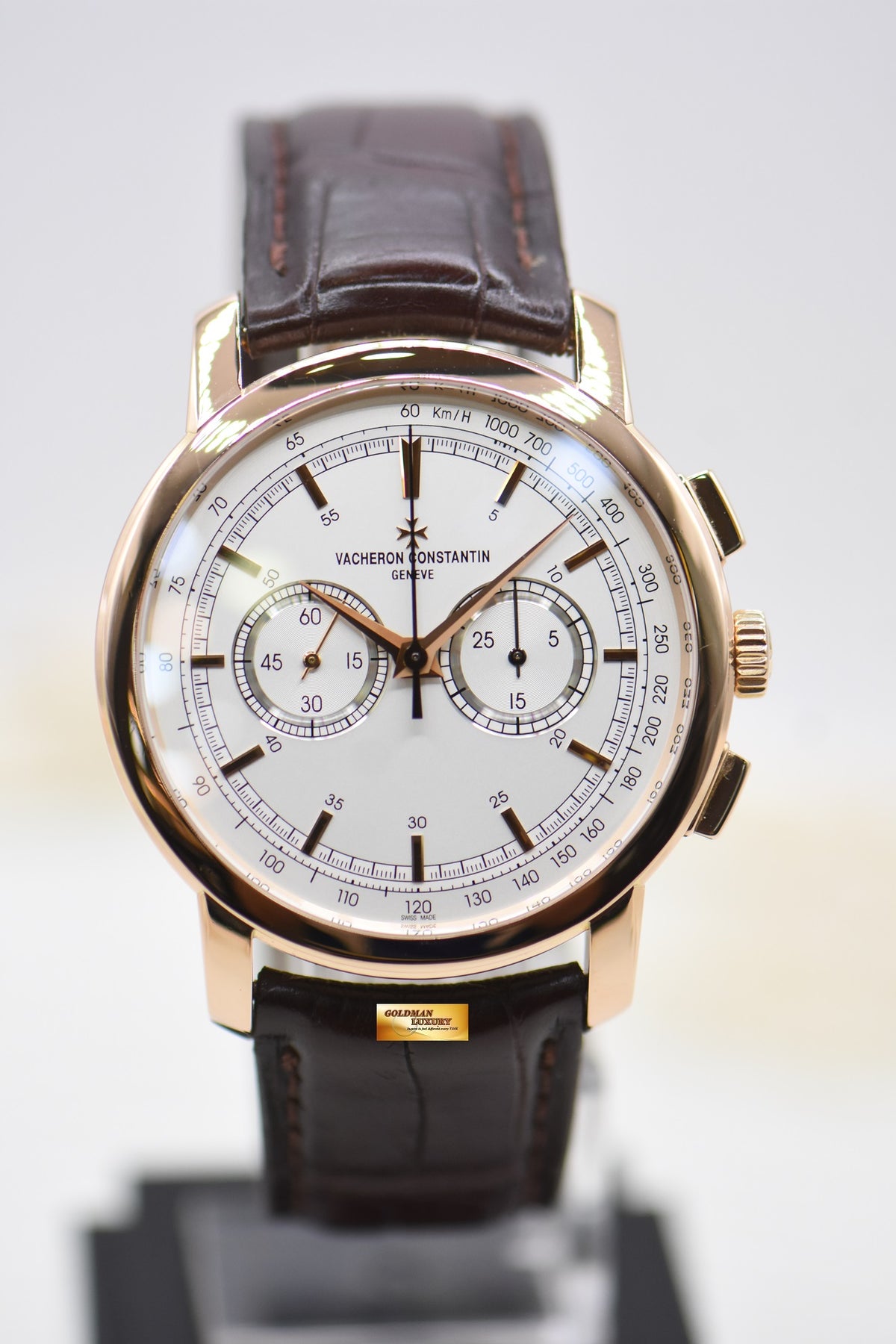 [SOLD] VACHERON CONSTANTIN PATRIMONY TRADITIONNELLE CHRONOGRAPH 42mm ROSE GOLD IN STRAP SILVER MANUAL WINDING 47192 (MINT)