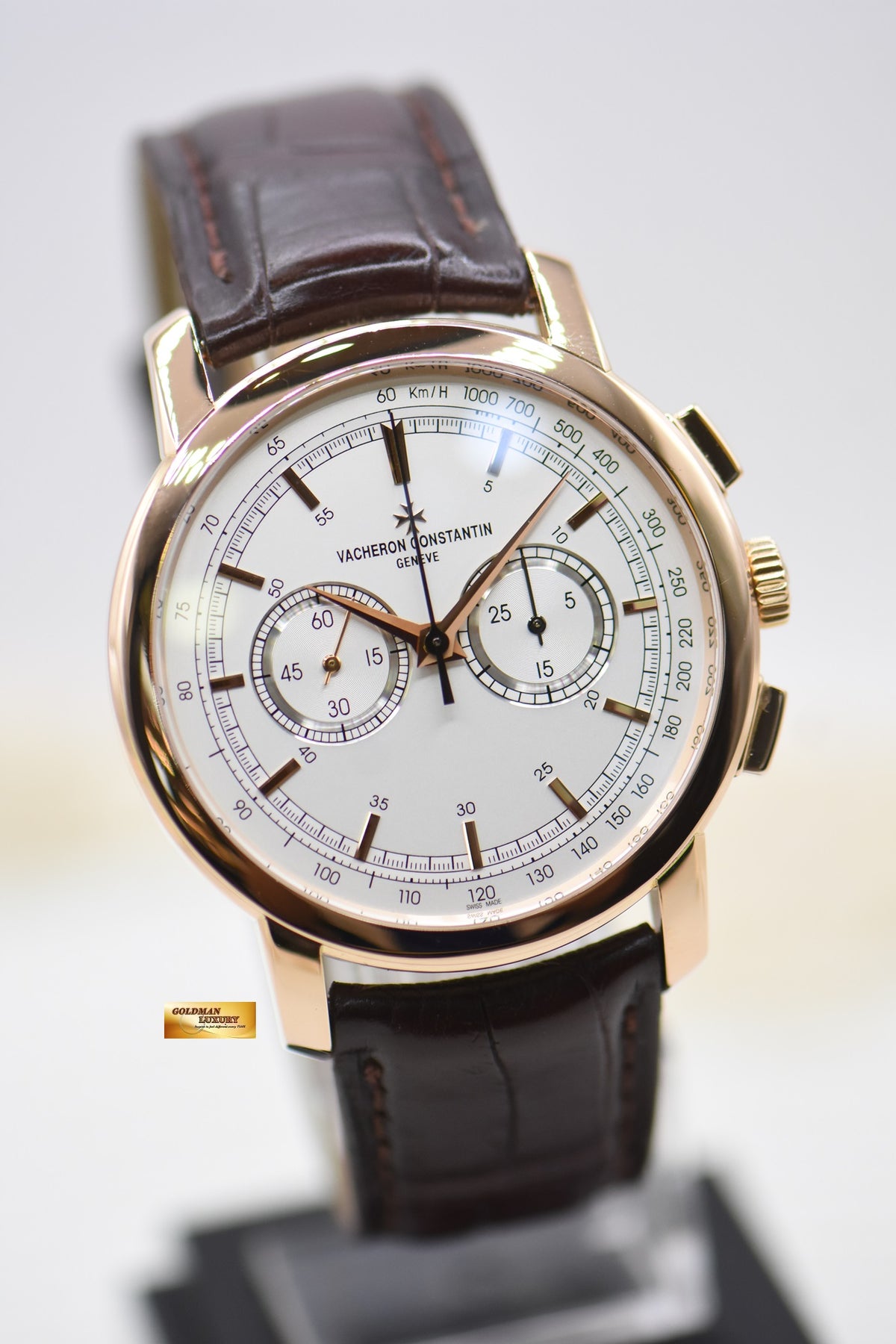 [SOLD] VACHERON CONSTANTIN PATRIMONY TRADITIONNELLE CHRONOGRAPH 42mm ROSE GOLD IN STRAP SILVER MANUAL WINDING 47192 (MINT)