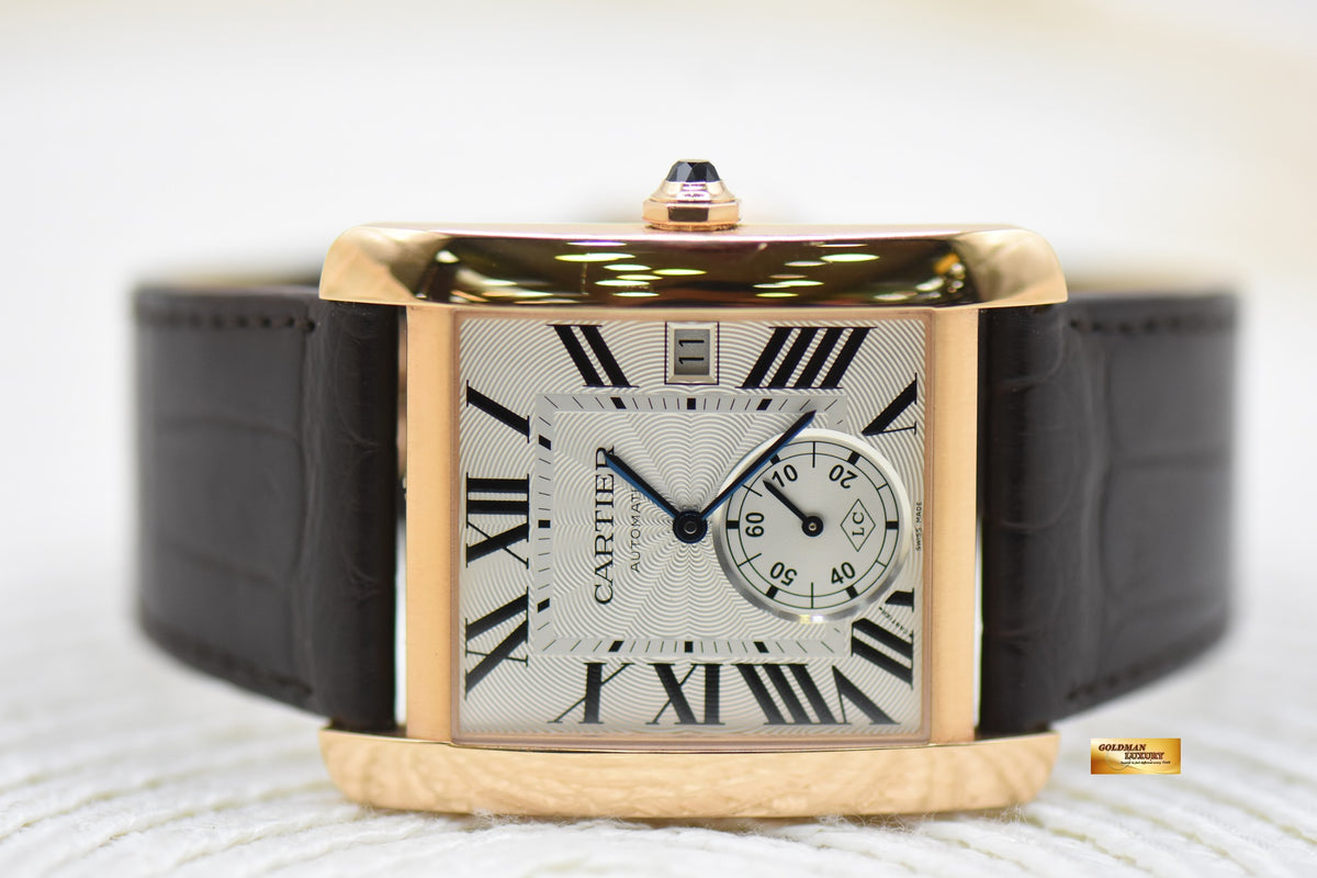 [SOLD] CARTIER TANK MC LARGE MEN’S ROSE GOLD IN LEATHER STRAP AUTOMATIC 3590 (MINT)