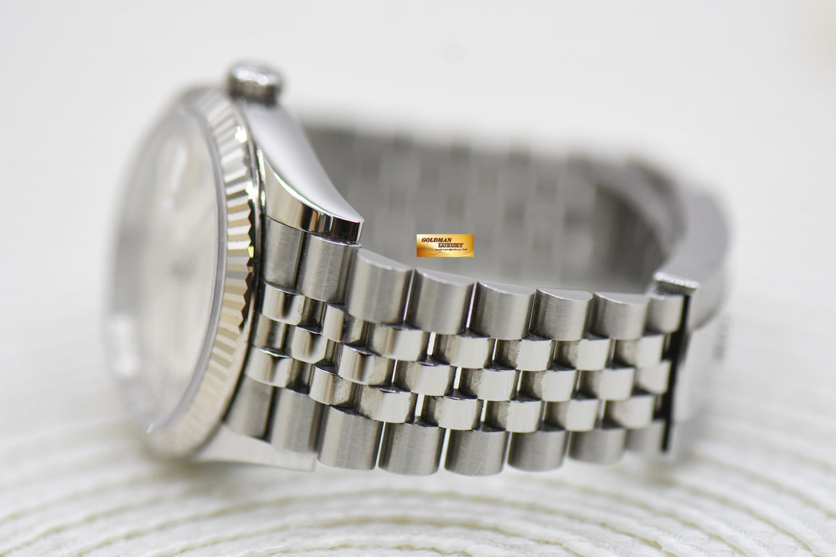 [SOLD] ROLEX OYSTER DATEJUST 36mm STEEL JUBILEE IN BRACELET SILVER ROMAN VIIX DIAMOND DIAL 126234 (MINT)