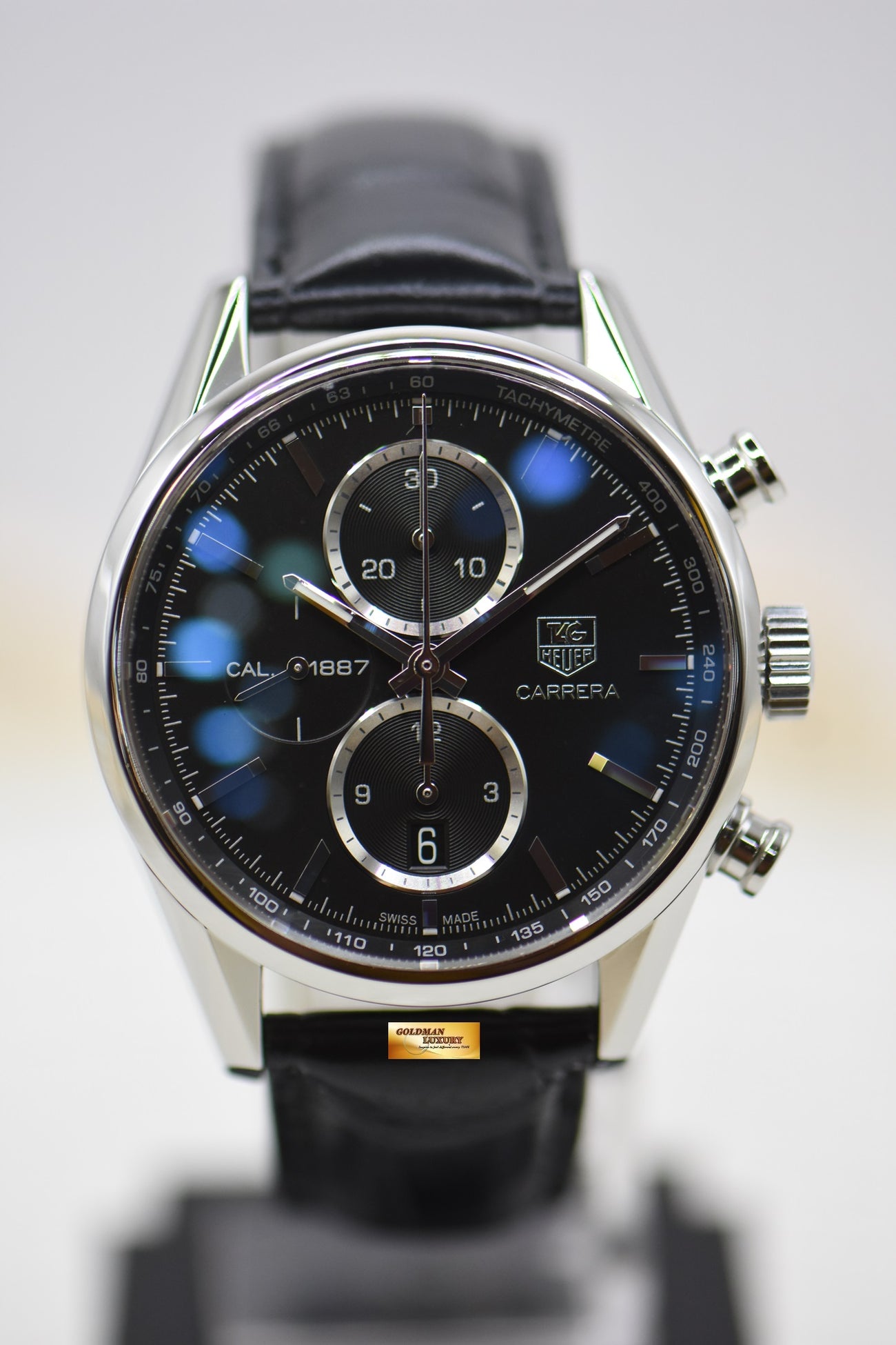 SOLD] TAG HEUER CARRERA CHRONOGRAPH CALIBRE 1887 STEEL LEATHER