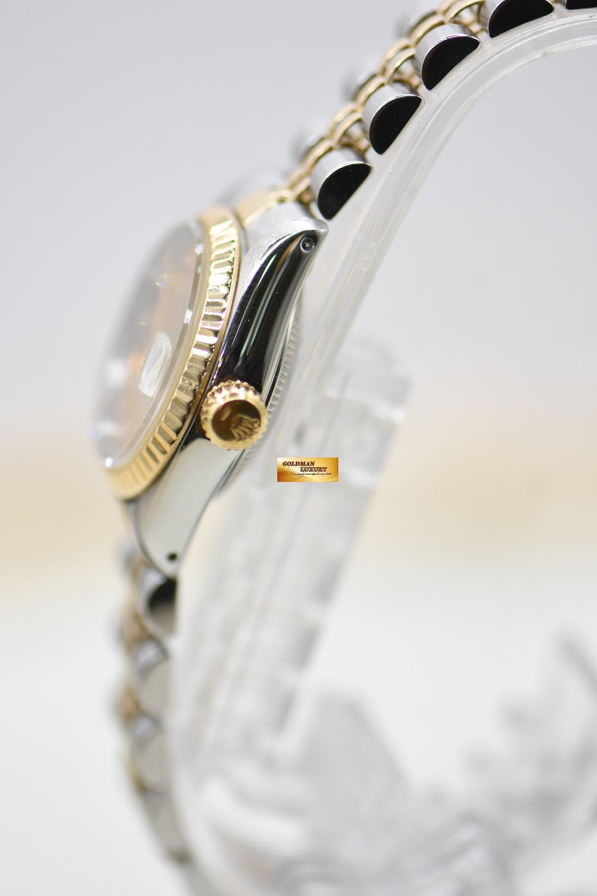 [SOLD] ROLEX OYSTER DATEJUST 26mm HALF-GOLD IN JUBILEE BRACELET WHITE DIAMOND DIAL 69173 (MINT)