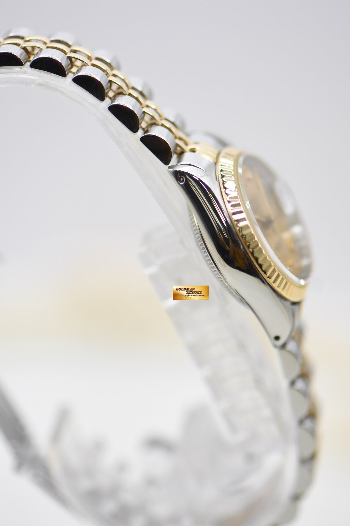 [SOLD] ROLEX OYSTER DATEJUST 26mm HALF-GOLD IN JUBILEE BRACELET WHITE DIAMOND DIAL 69173 (MINT)