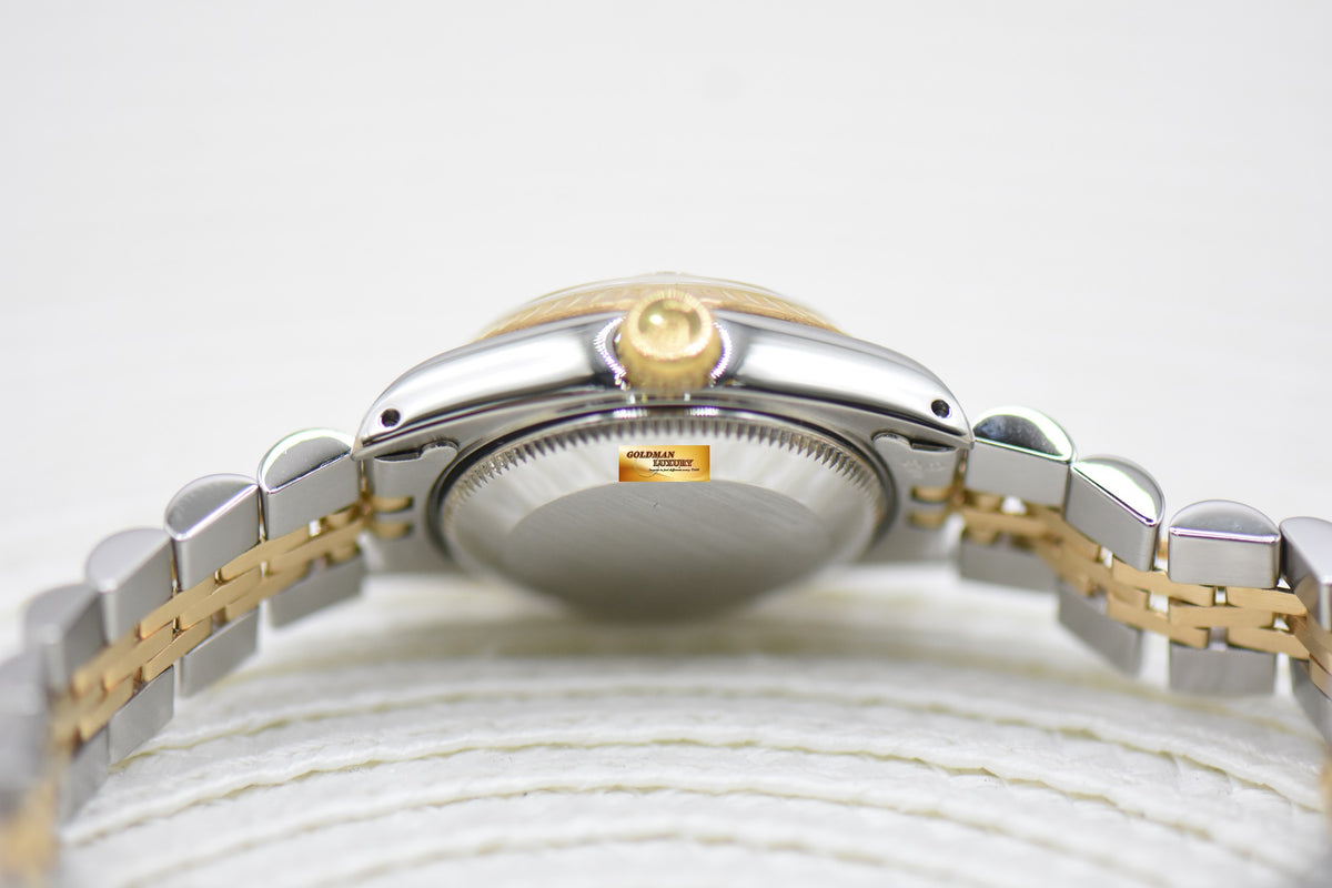 [SOLD] ROLEX OYSTER DATEJUST 26mm HALF-GOLD IN JUBILEE BRACELET WHITE DIAMOND DIAL 69173 (MINT)