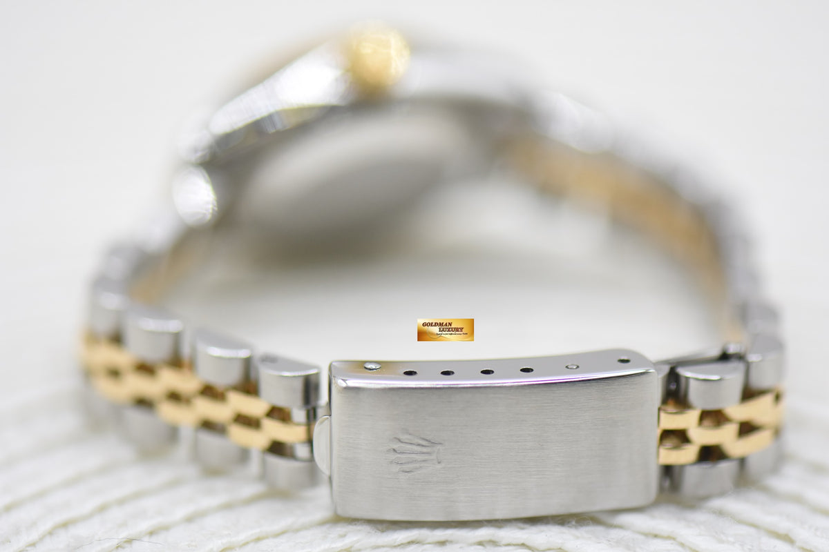 [SOLD] ROLEX OYSTER DATEJUST 26mm HALF-GOLD IN JUBILEE BRACELET WHITE DIAMOND DIAL 69173 (MINT)
