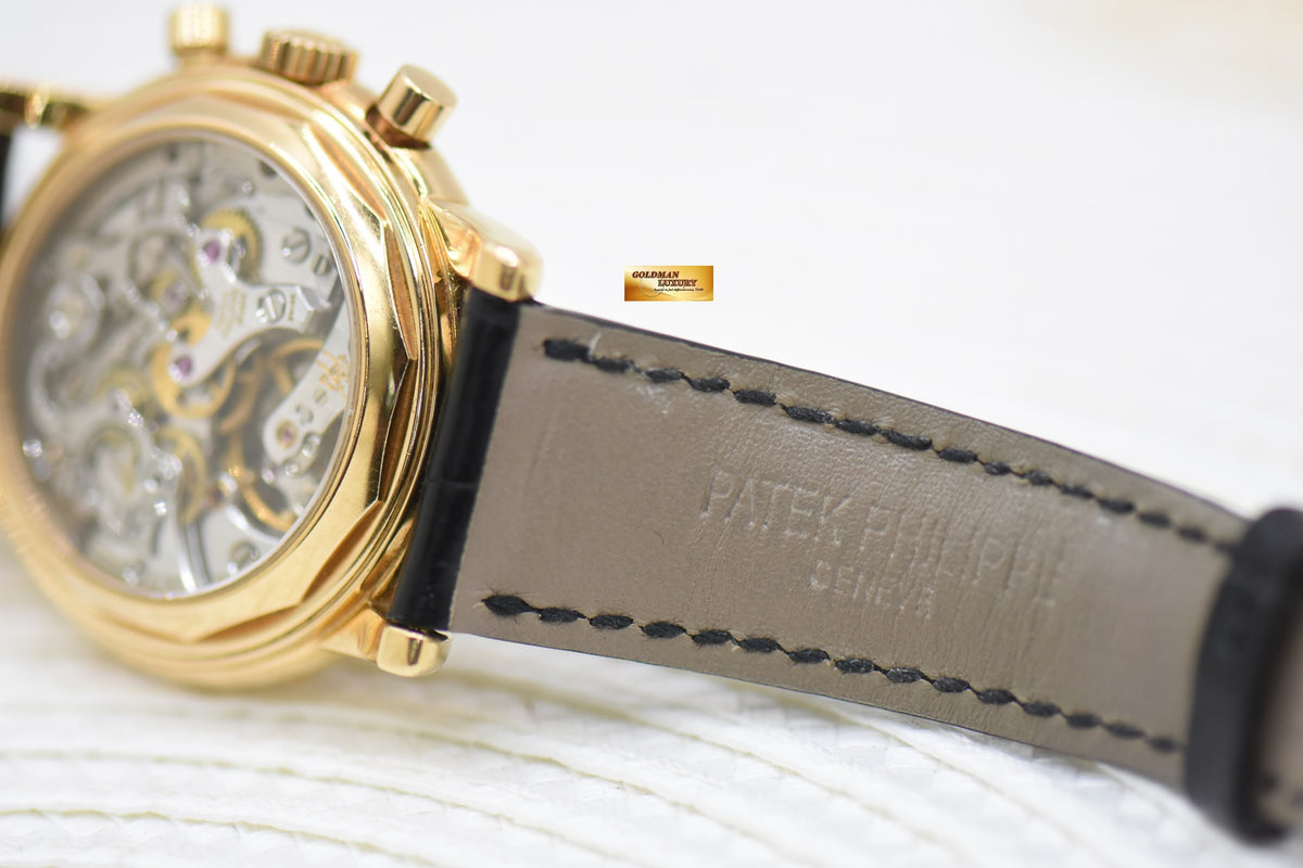 [SOLD] PATEK PHILIPPE PERPETUAL CHRONOGRAPH MOONPHASE 36mm YELLOW GOLD IN LEATHER STRAP MANUAL WINDING – 3RD SERIES – 3970EJ (VINTAGE-RARE)