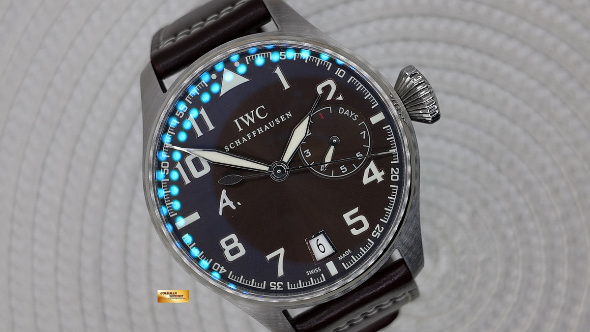 [SOLD] IWC BIG PILOT “ANTOINE De SAINT EXUPERY” 46mm 7-DAYS POWER RESERVE STEEL IN BROWN LEATHER LIMITED EDITION OF 1149PCS IW5004-22 (LNIB)