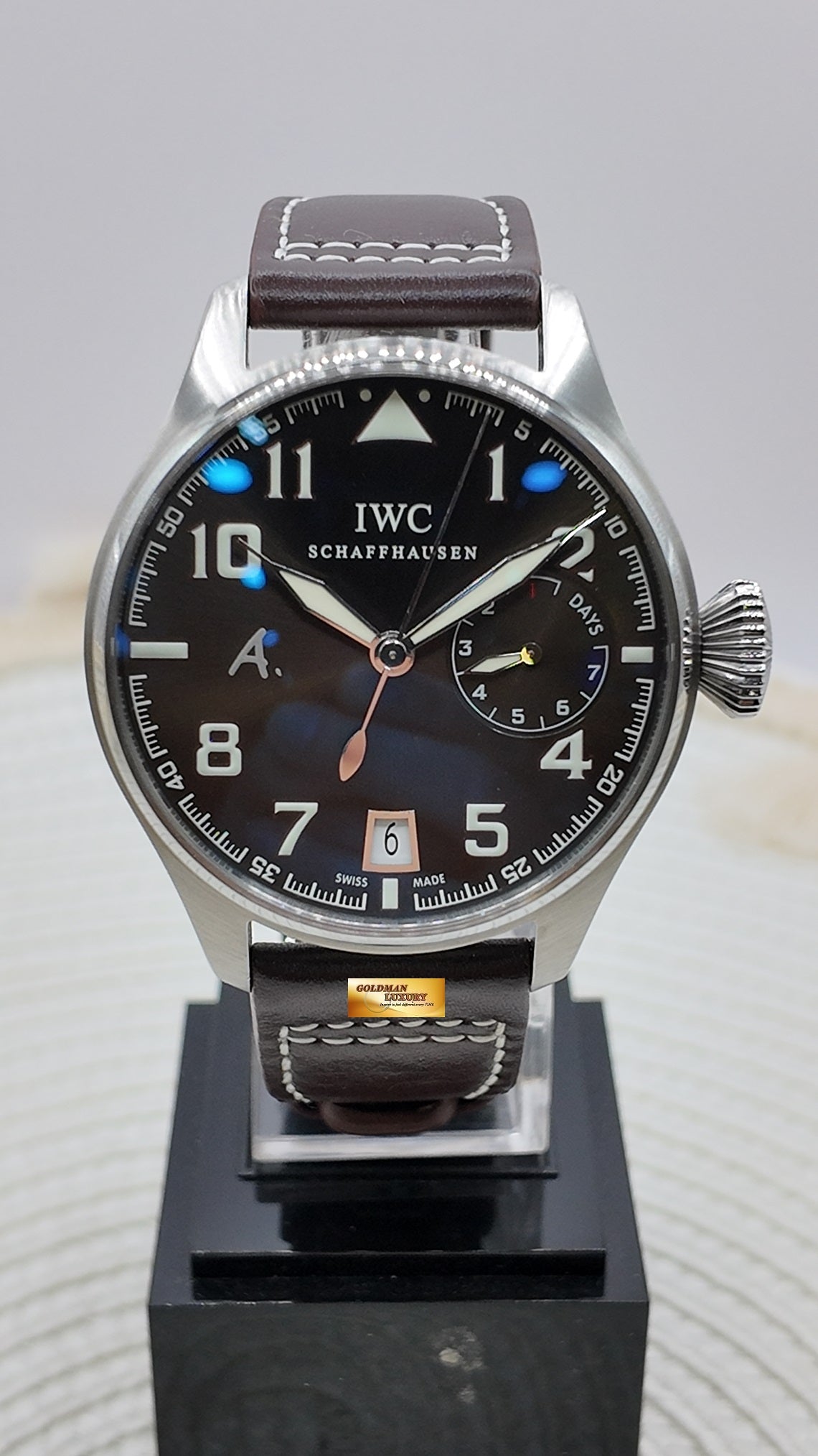 [SOLD] IWC BIG PILOT “ANTOINE De SAINT EXUPERY” 46mm 7-DAYS POWER RESERVE STEEL IN BROWN LEATHER LIMITED EDITION OF 1149PCS IW5004-22 (LNIB)