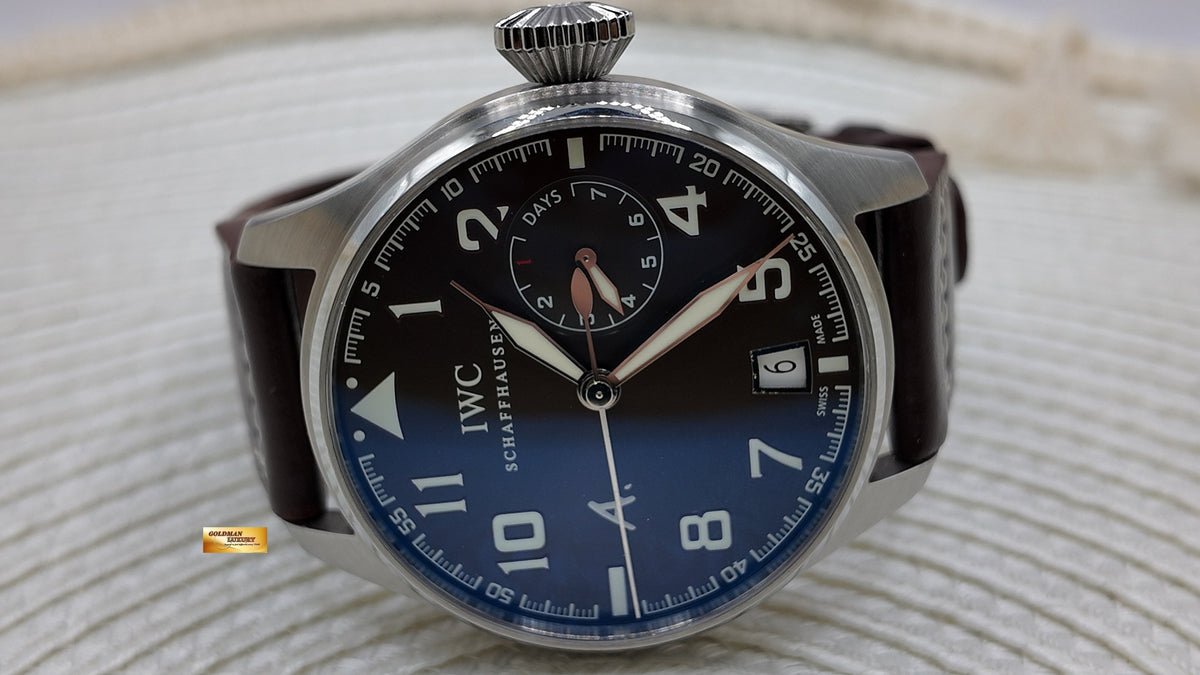 [SOLD] IWC BIG PILOT “ANTOINE De SAINT EXUPERY” 46mm 7-DAYS POWER RESERVE STEEL IN BROWN LEATHER LIMITED EDITION OF 1149PCS IW5004-22 (LNIB)