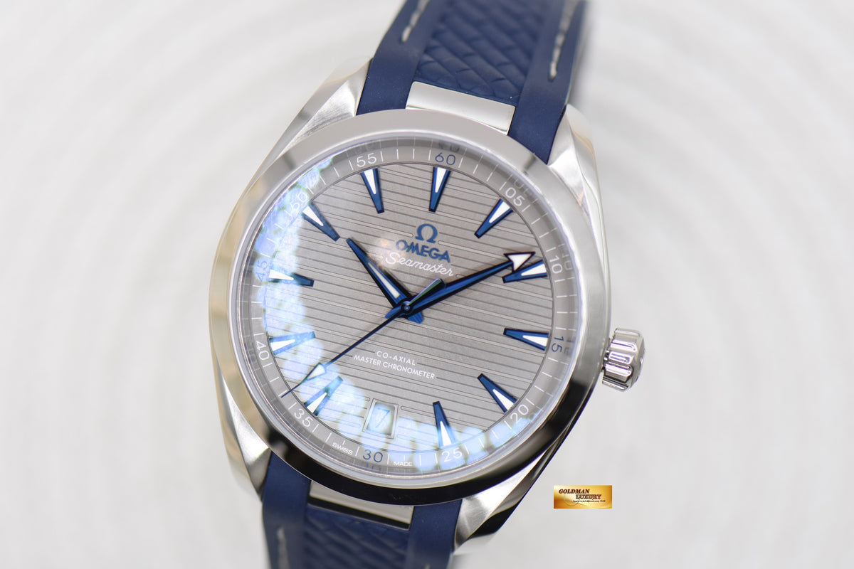 [SOLD] OMEGA AQUA TERRA 150m CO-AXIAL MASTER CHRONOMETER 41mm STEEL IN BLUE RUBBER STRAP AUTOMATIC 220.12.41.21.06.001 (LNIB)