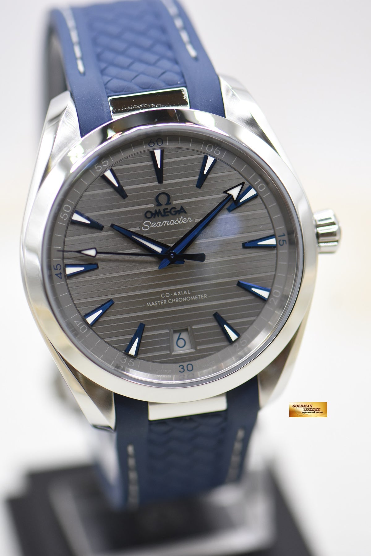 [SOLD] OMEGA AQUA TERRA 150m CO-AXIAL MASTER CHRONOMETER 41mm STEEL IN BLUE RUBBER STRAP AUTOMATIC 220.12.41.21.06.001 (LNIB)