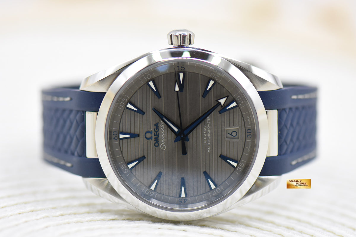 [SOLD] OMEGA AQUA TERRA 150m CO-AXIAL MASTER CHRONOMETER 41mm STEEL IN BLUE RUBBER STRAP AUTOMATIC 220.12.41.21.06.001 (LNIB)