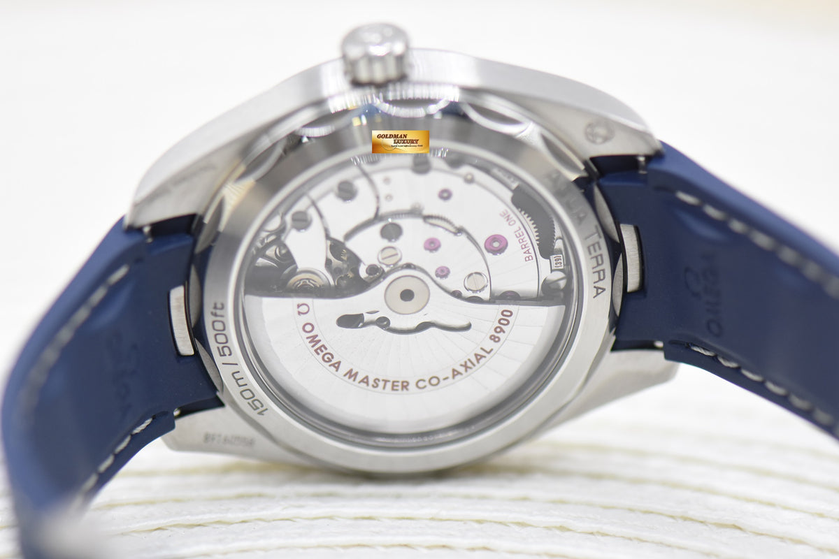 [SOLD] OMEGA AQUA TERRA 150m CO-AXIAL MASTER CHRONOMETER 41mm STEEL IN BLUE RUBBER STRAP AUTOMATIC 220.12.41.21.06.001 (LNIB)