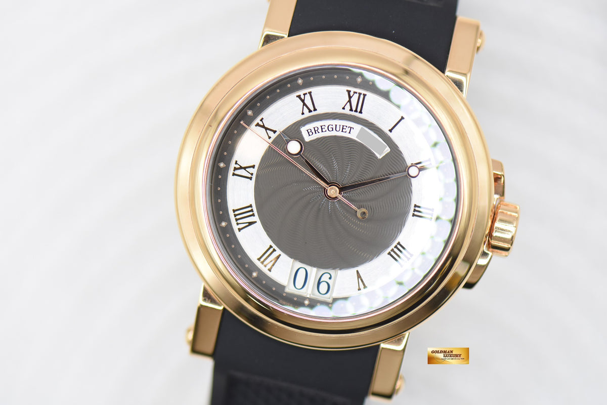 [SOLD] BREGUET MARINE BIG DATE 39mm ROSE GOLD IN LEATHER STRAP AUTOMATIC 5817BR (MINT)