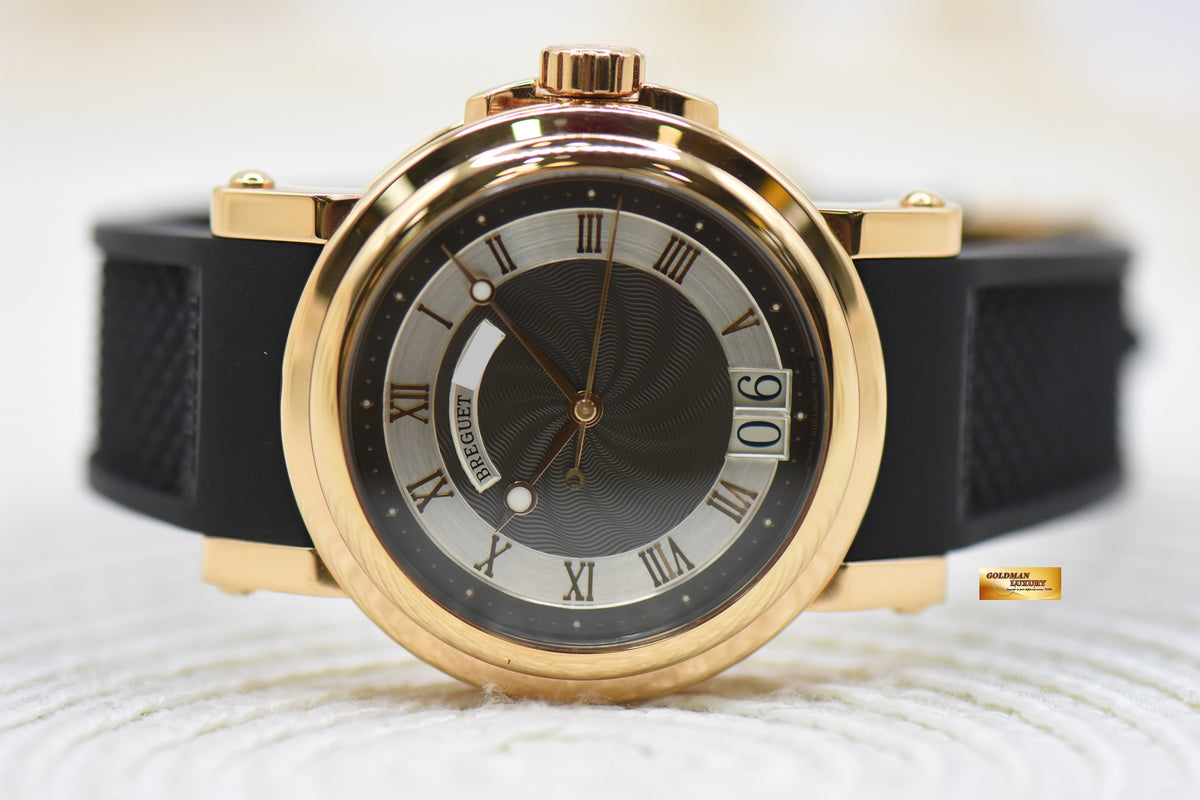 [SOLD] BREGUET MARINE BIG DATE 39mm ROSE GOLD IN LEATHER STRAP AUTOMATIC 5817BR (MINT)