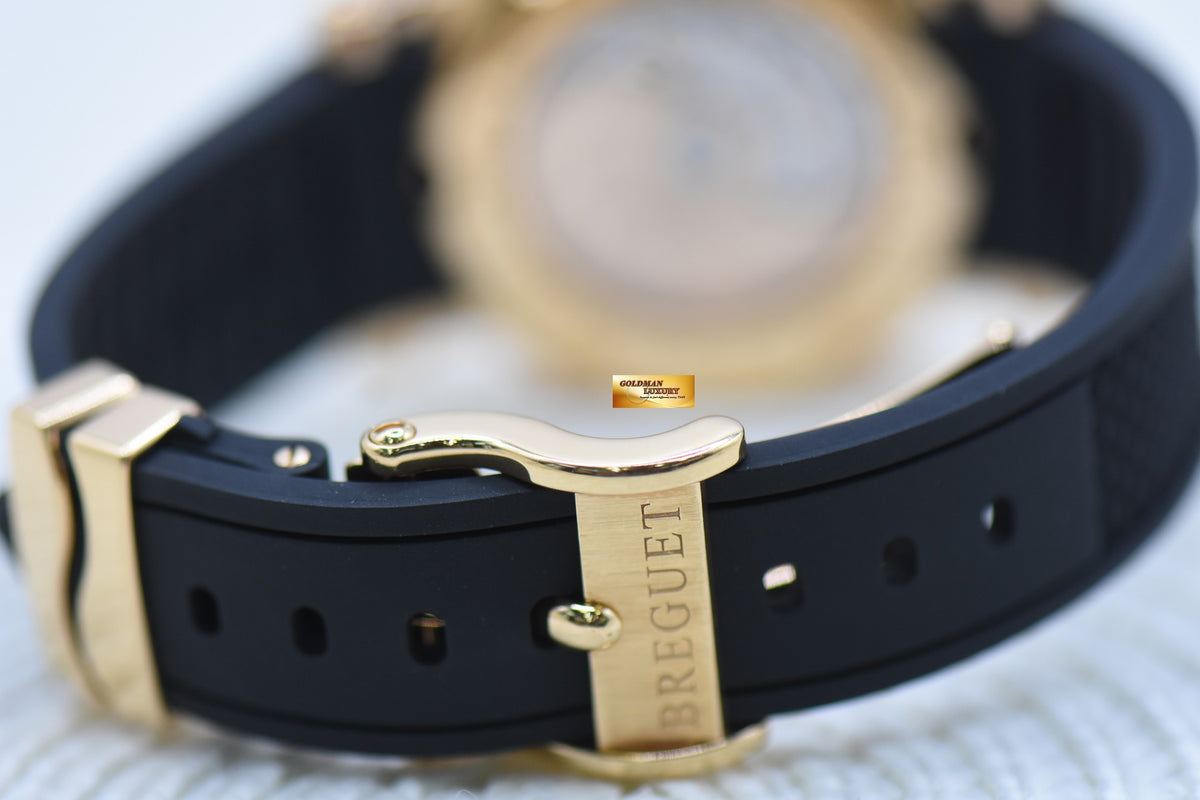 [SOLD] BREGUET MARINE BIG DATE 39mm ROSE GOLD IN LEATHER STRAP AUTOMATIC 5817BR (MINT)