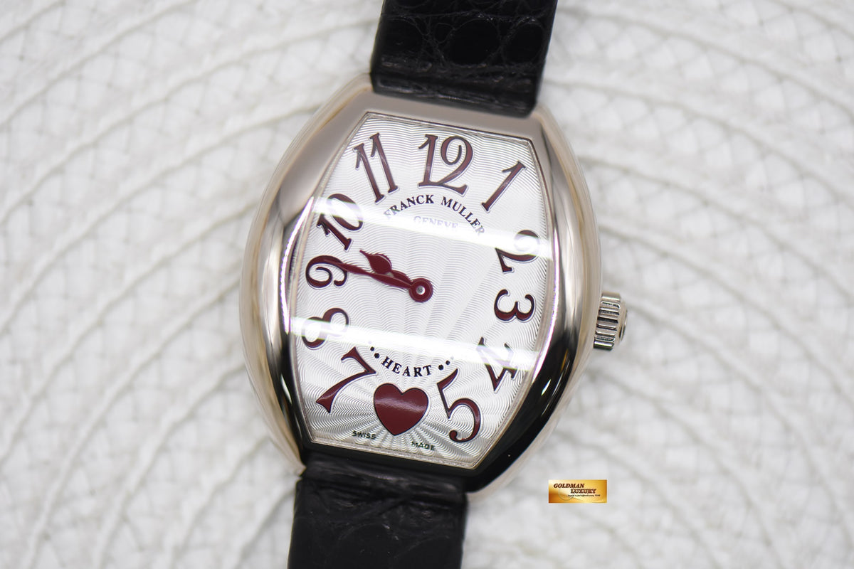 [SOLD] FRANCK MULLER HEART TONNEAU WHITE GOLD QUARTZ 5002L QZ C 6H (MINT)