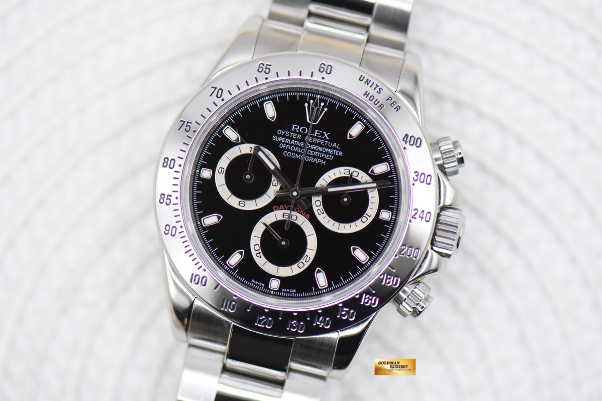 [SOLD] ROLEX OYSTER PERPETUAL DAYTONA STEEL IN BRACELET BLACK 116520 (MINT)