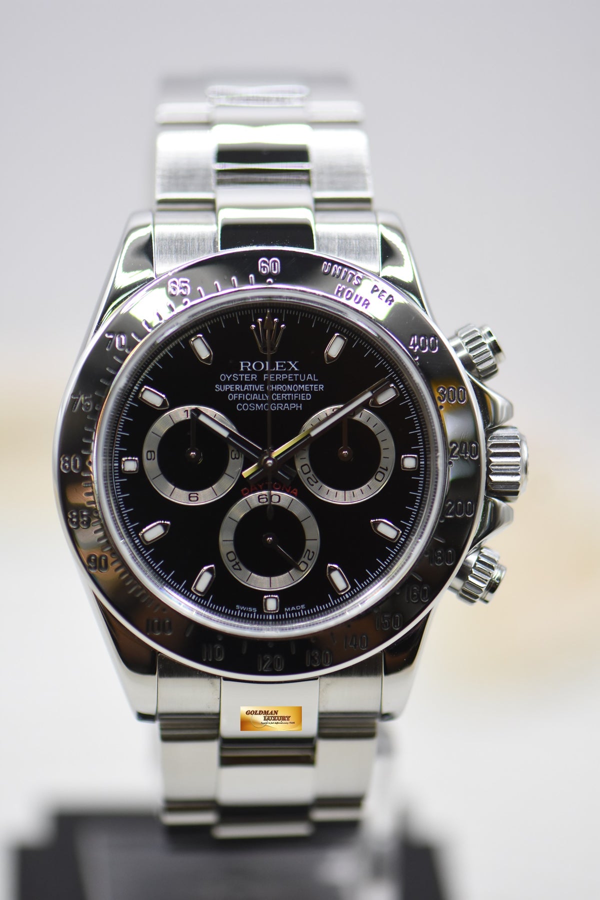 [SOLD] ROLEX OYSTER PERPETUAL DAYTONA STEEL IN BRACELET BLACK 116520 (MINT)