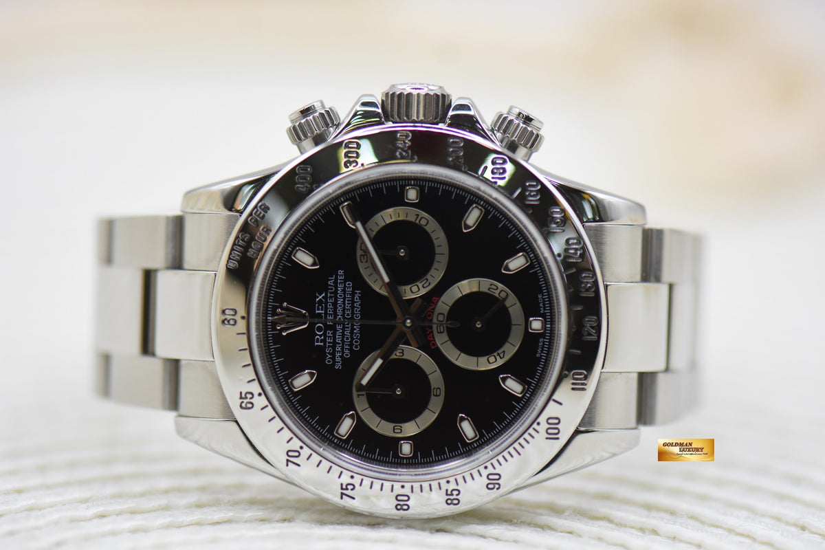 [SOLD] ROLEX OYSTER PERPETUAL DAYTONA STEEL IN BRACELET BLACK 116520 (MINT)