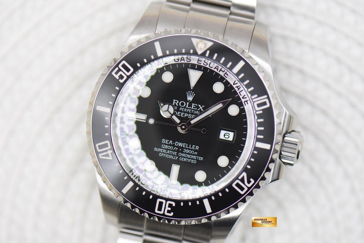 [SOLD] ROLEX OYSTER DEEPSEA 44mm MARK II STEEL IN BRACELET BLACK DIAL 116660 (MINT)
