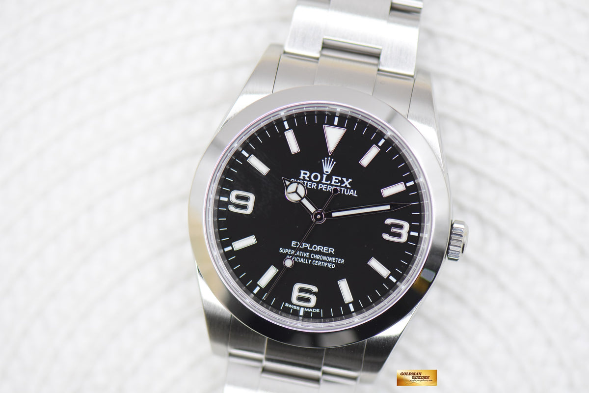 [SOLD] ROLEX OYSTER PERPETUAL EXPLORER 39mm MARK II 369 DIAL STEEL IN BRACELET BLACK 214270 (MINT)